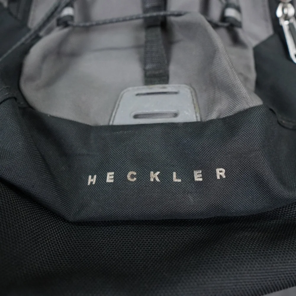 The North Face Heckler Backpack Black Grey Hiking School Bag PaddedLogo